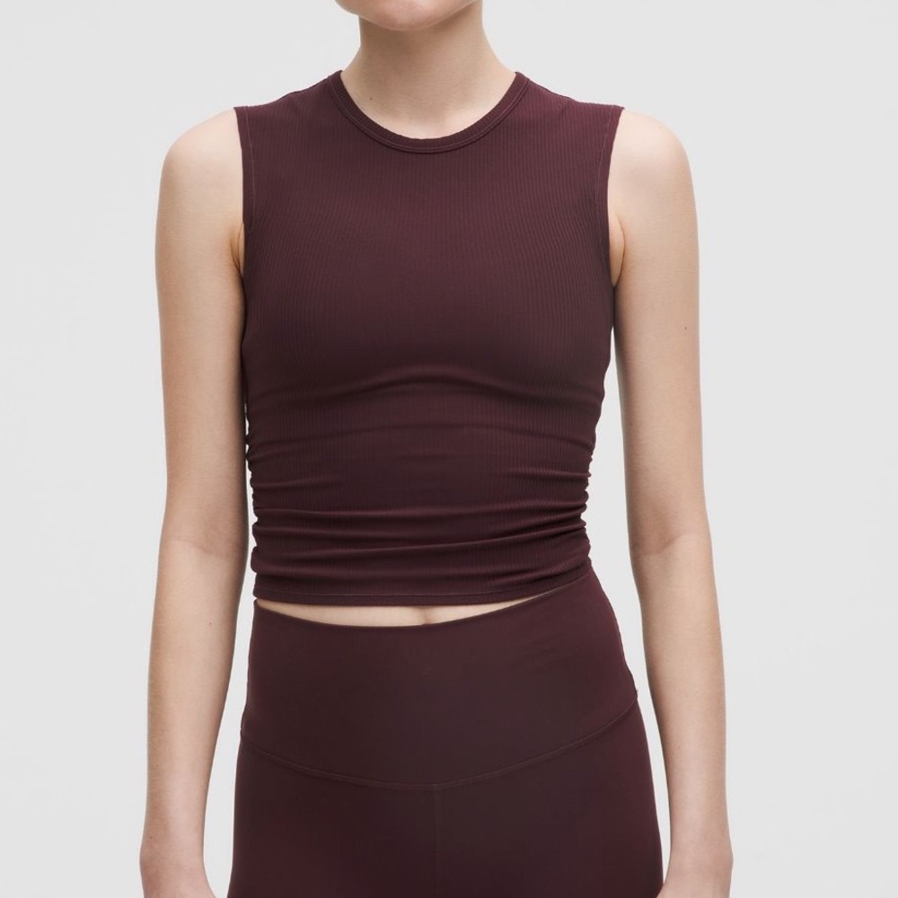 NWT Lululemon All It Takes Back-Twist Ribbed Tank Top in Goodnight Plum